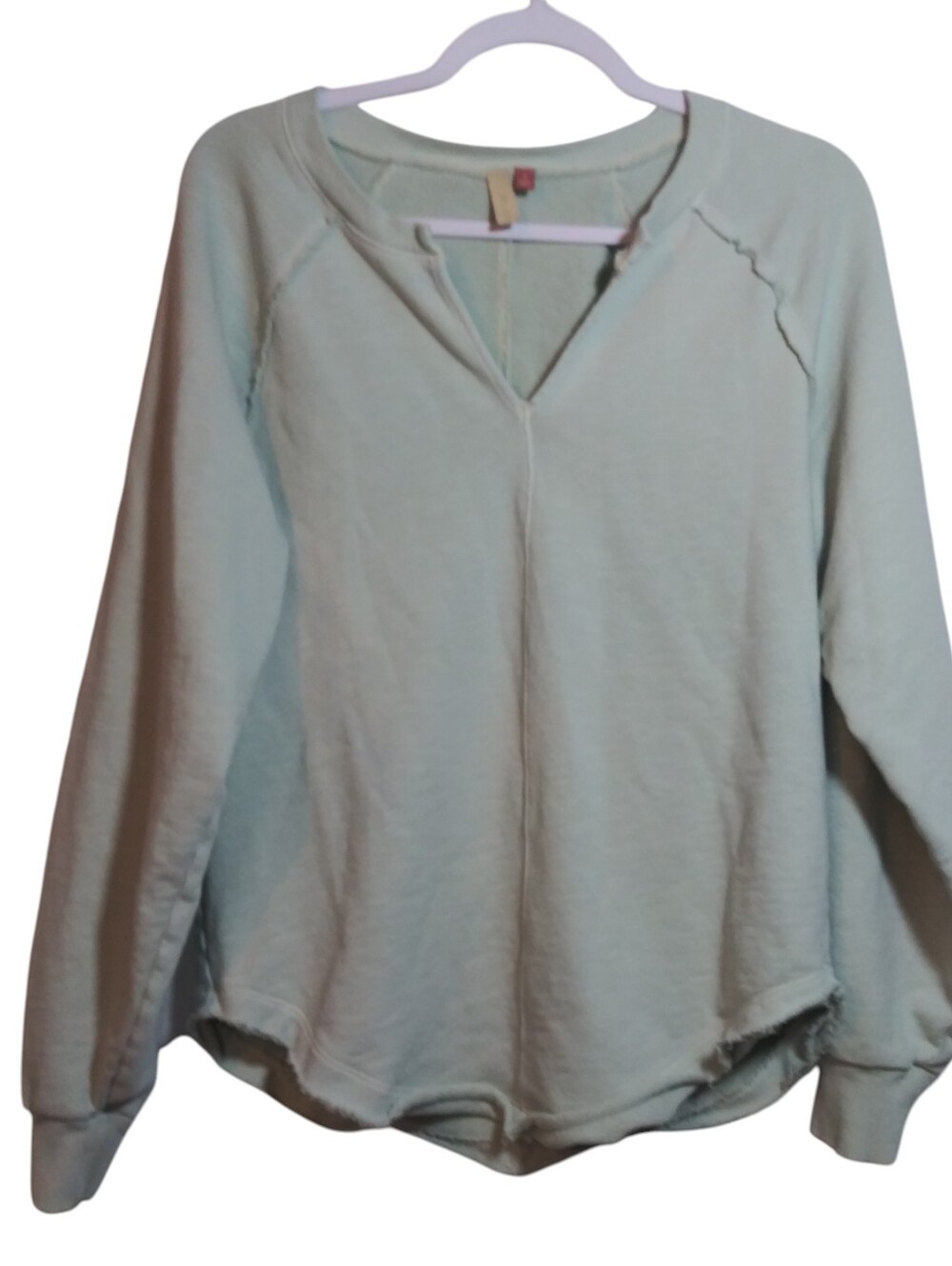 Pilcro Light Mint Women's Pullover Relaxed V Neck Sweatshirt Casual Size Small